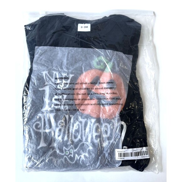 0-3M 2-PCS Baby First Halloween Romper with Bat Wings + Hat "My 1st Halloween" - Picture 8 of 11